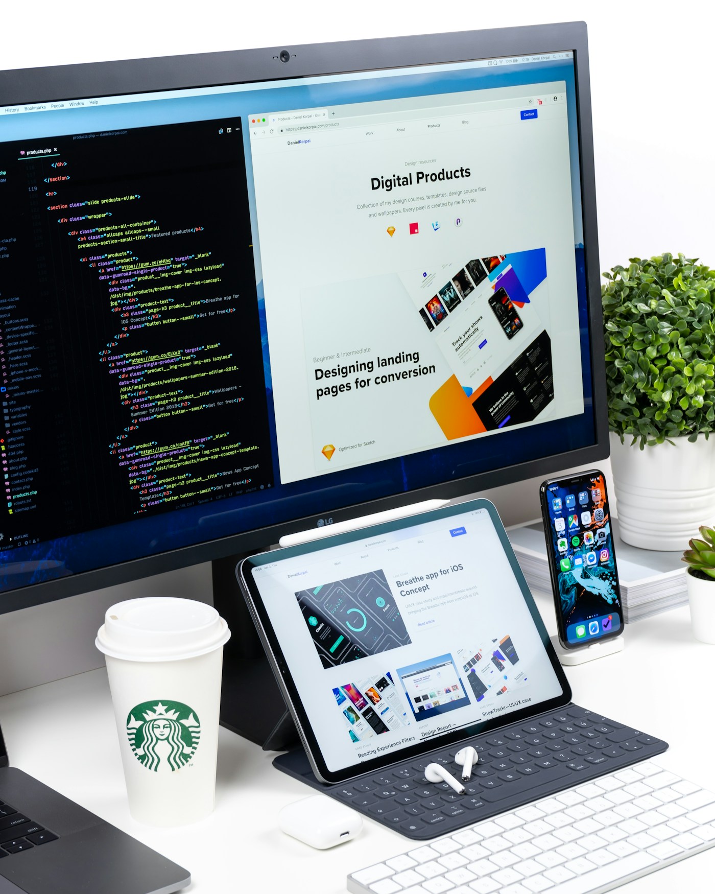 Web developer building a custom web application